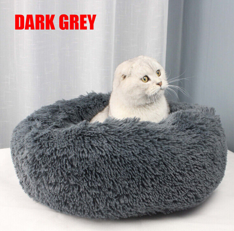 Extra Large Dog Cat Pet Calming Bed Comfy Fluffy Donut Dog Beds round Soft Plush