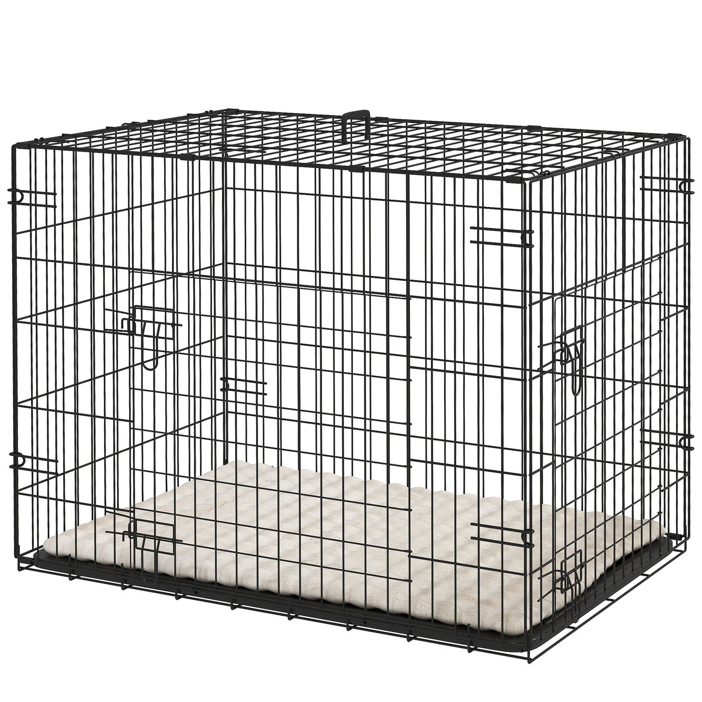 Pawhut Dog Crate with 2 Doors, Tray, Soft Cushion, for Small Dogs
