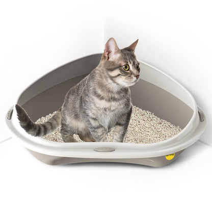 Cat Corner Litter Tray Large or Jumbo Rim Pet Open Toilet Pan Box Cat Centre®