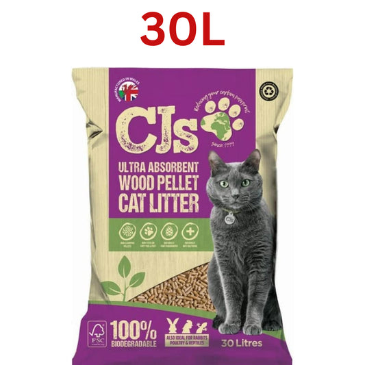 CJ's Premium Cat Litter - Ultra Absorbent Biodegradable Wood Pellets