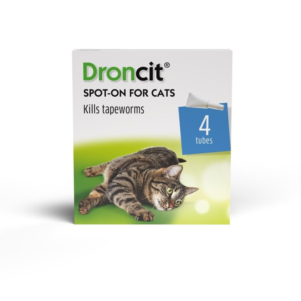 Droncit Spot on Wormer for Cats 4 Pipettes - 4 Month Tapeworm Worming Treatment