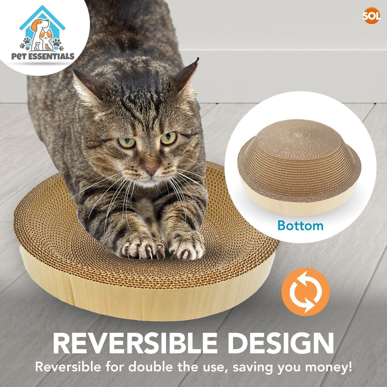 2Pk round Cat Scratcher 30Cm Cardboard Scratching Board Bed Bowl Pad Kitten Pet