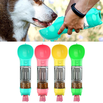 Pet Dog Water Bottle Travel Portable Drinking Water Dispenser with Poo Bags