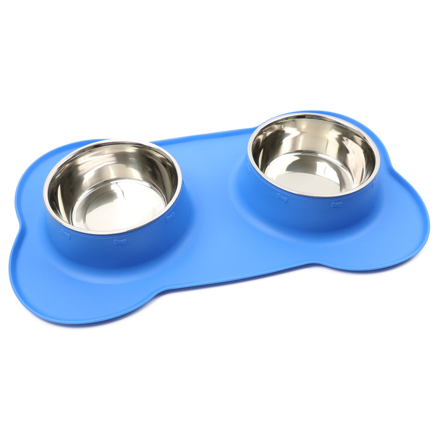 Pets Bowl for Food and Drink Double Bowls Stainless Steel Non Slip for Pets