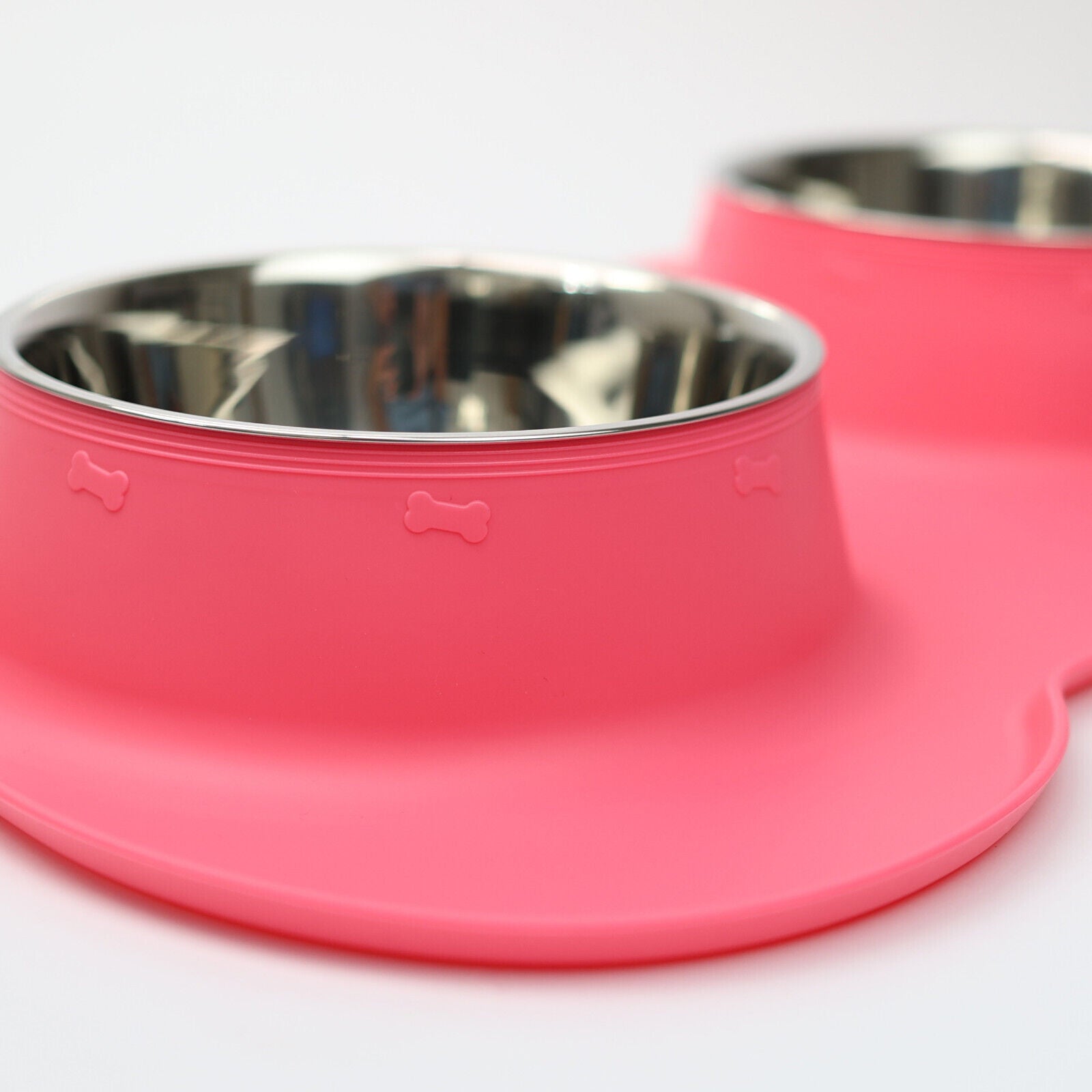 Pets Bowl for Food and Drink Double Bowls Stainless Steel Non Slip for Pets