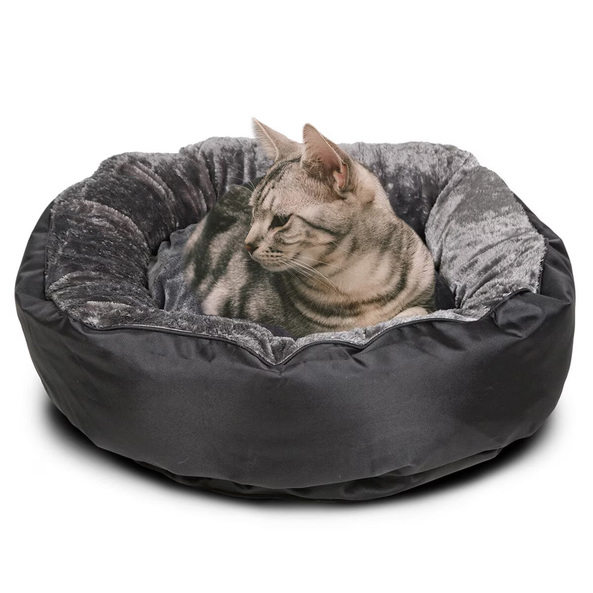 Deluxe Luxury Donut Pet Bed, 20.3Cm X 63.5Cm (8" X 25") in Black