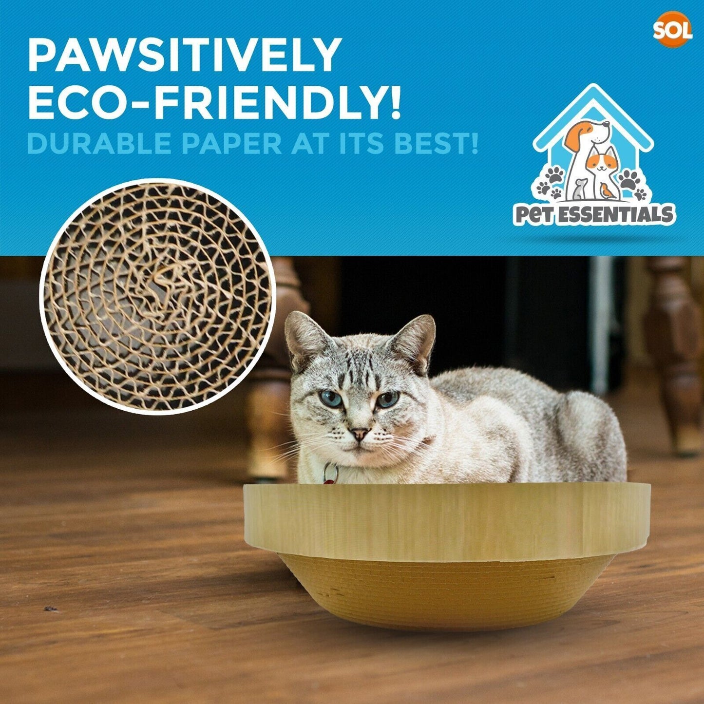 2Pk round Cat Scratcher 30Cm Cardboard Scratching Board Bed Bowl Pad Kitten Pet