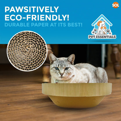 2Pk round Cat Scratcher 30Cm Cardboard Scratching Board Bed Bowl Pad Kitten Pet