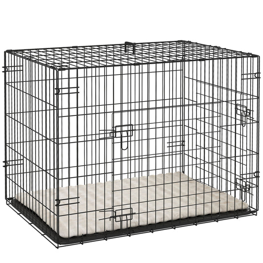 Pawhut Dog Crate with 2 Doors, Tray, Soft Cushion, for Small Dogs