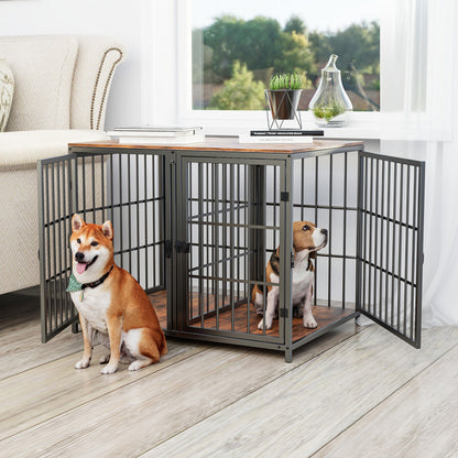 Bingopaw Heavy Duty Wooden Dog Crate Large Cage Puppy Kennel End Table Furniture