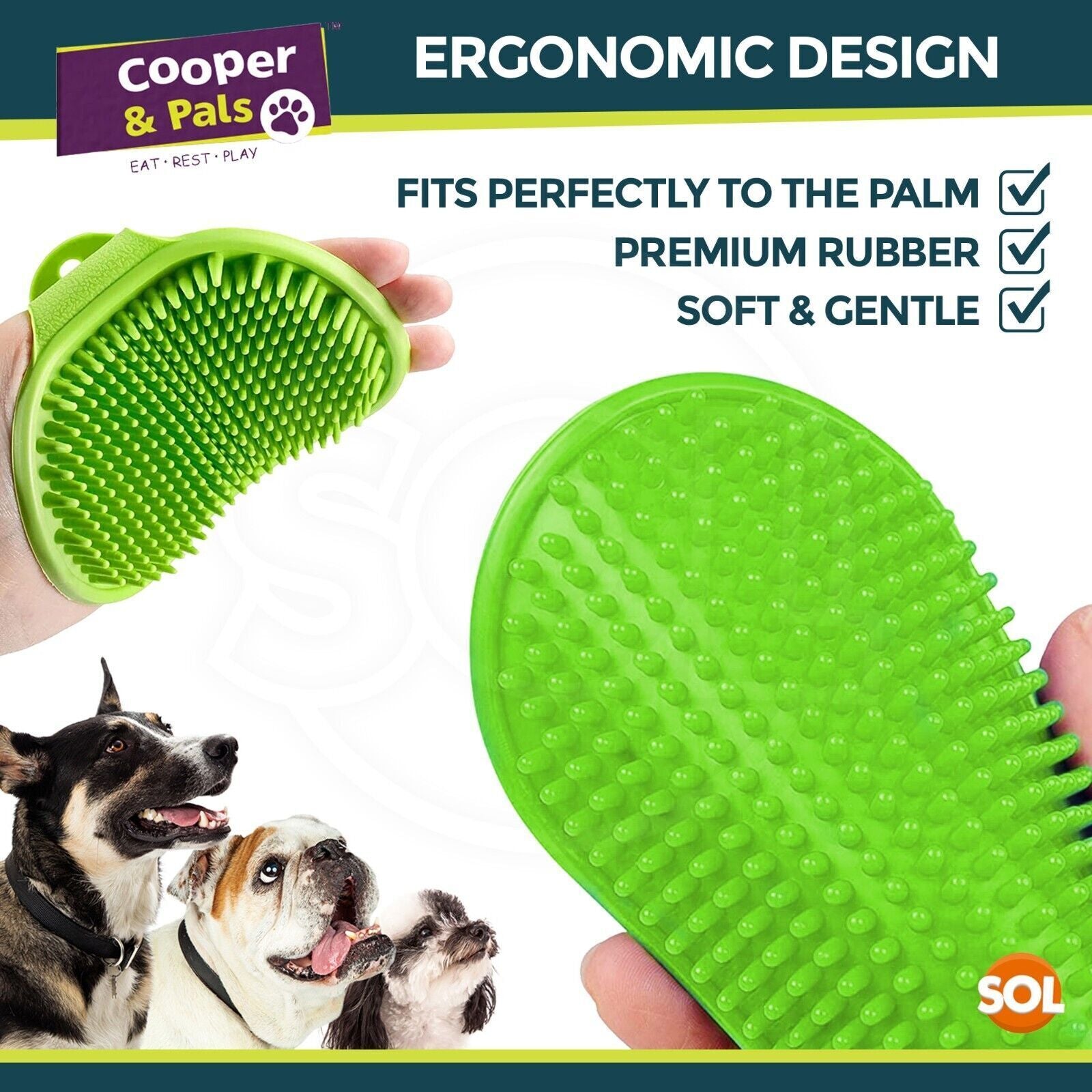 Dog Grooming Mitt Pet Glove Brush | Cat Fur Hair Remover Deshedding Hand Massage