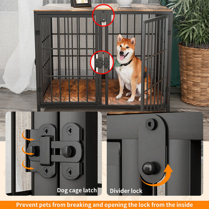 Bingopaw Heavy Duty Wooden Dog Crate Large Cage Puppy Kennel End Table Furniture