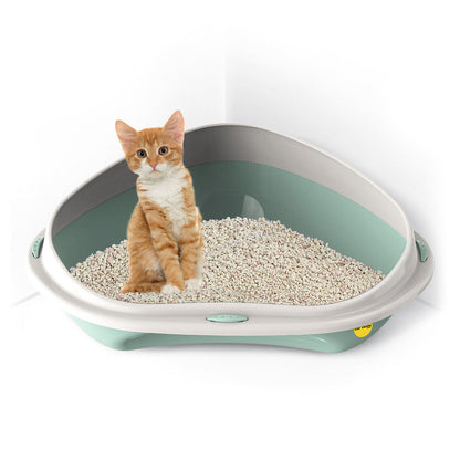 Cat Corner Litter Tray Large or Jumbo Rim Pet Open Toilet Pan Box Cat Centre®