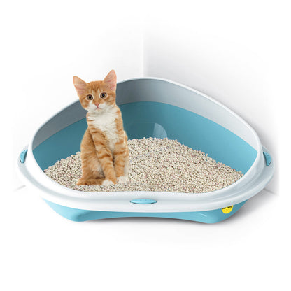 Cat Corner Litter Tray Large or Jumbo Rim Pet Open Toilet Pan Box Cat Centre®