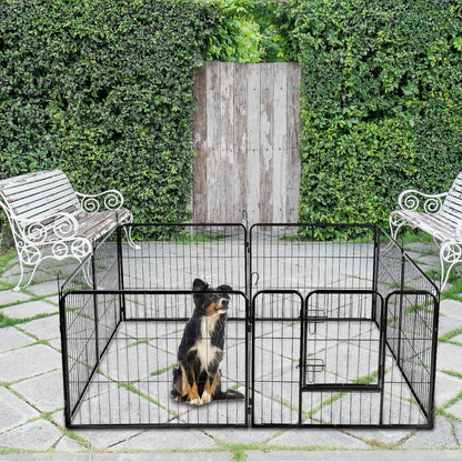 120 CM 8-Panel Height Anti-Rust Pet Playpen with Lockable Gate