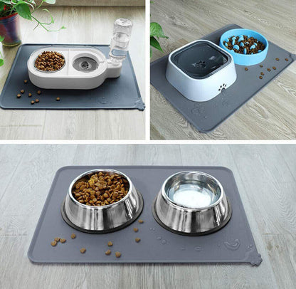 Cat Dog Food Mat for Pet Feeding Bowl Floors Waterproof Non Slip Silicone