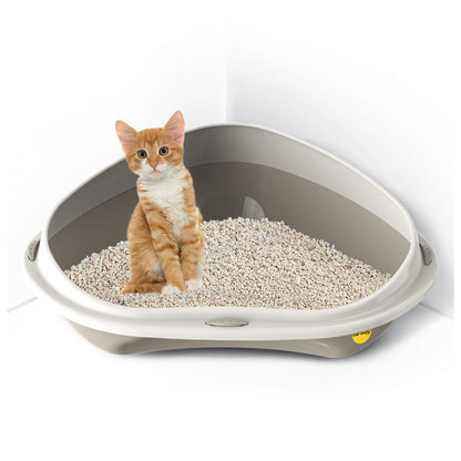 Cat Corner Litter Tray Large or Jumbo Rim Pet Open Toilet Pan Box Cat Centre®