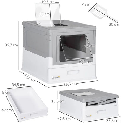 Plastic Litter Box Enclosure with Scoop