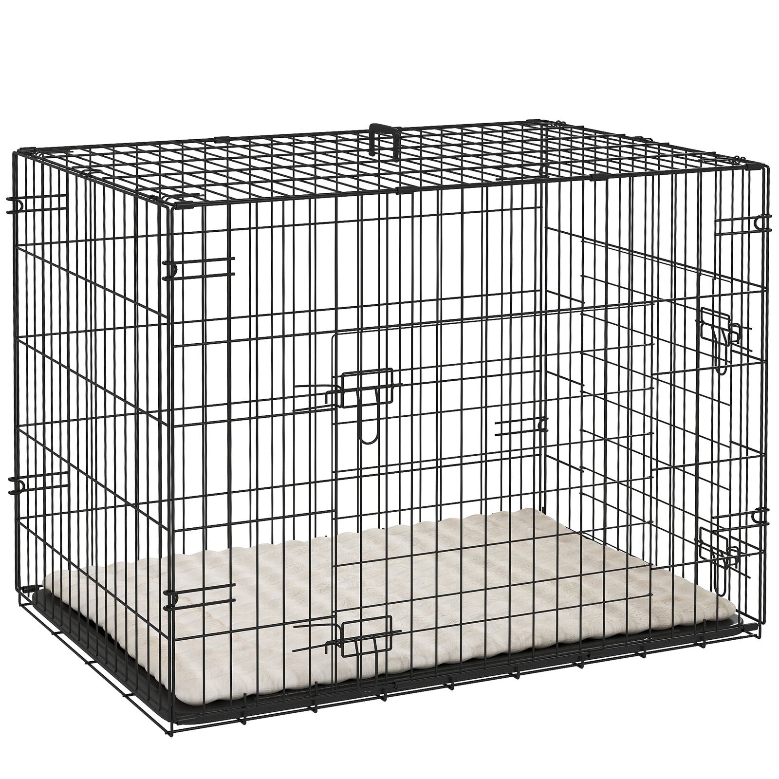 Pawhut Dog Crate with 2 Doors, Tray, Soft Cushion, for Small Dogs