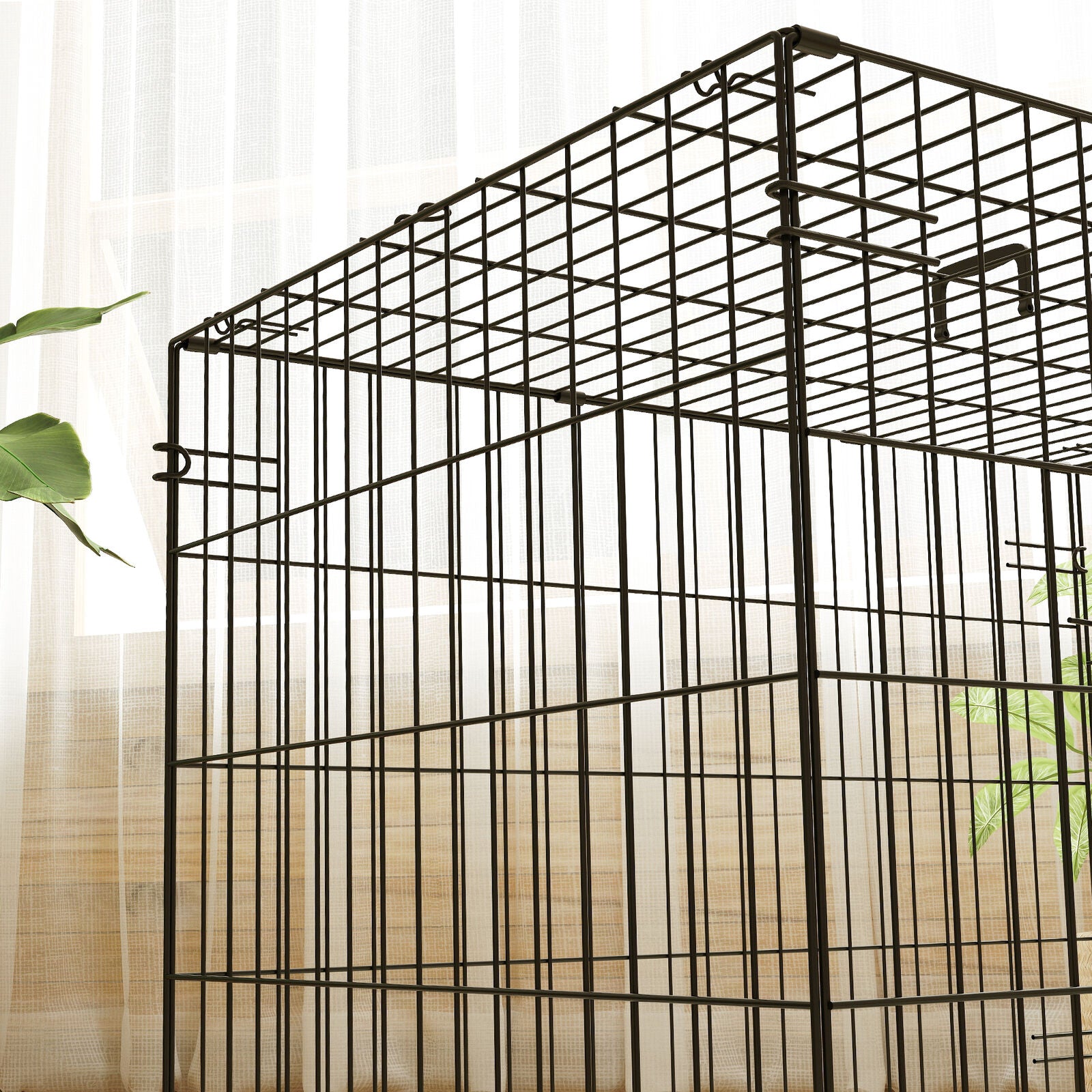 Pawhut Dog Crate with 2 Doors, Tray, Soft Cushion, for Small Dogs