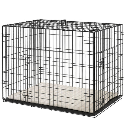 Pawhut Dog Crate with 2 Doors, Tray, Soft Cushion, for Small Dogs