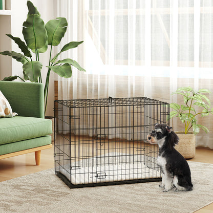 Pawhut Dog Crate with 2 Doors, Tray, Soft Cushion, for Small Dogs